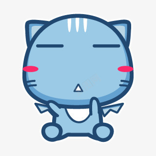 卡通蓝色小猫png免抠素材_88icon https://88icon.com 卡通 蓝色