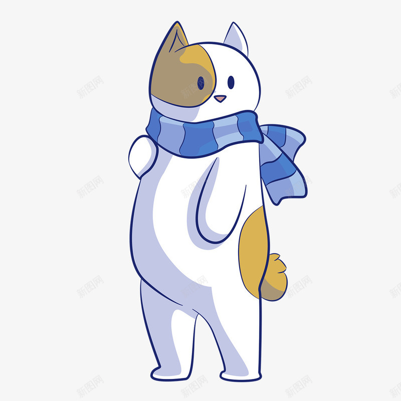 站着的猫png免抠素材_88icon https://88icon.com 动物 小猫 戴围巾的猫 装饰图 装饰画