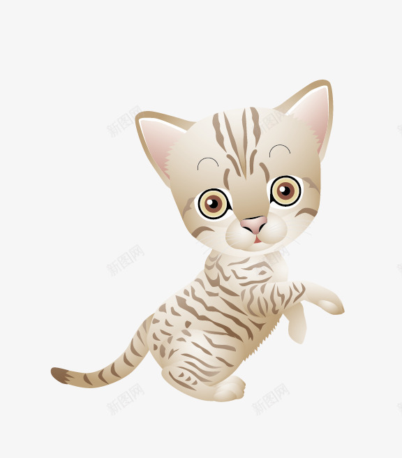 虎猫png免抠素材_88icon https://88icon.com 动物 可爱小猫 手绘小猫 花猫