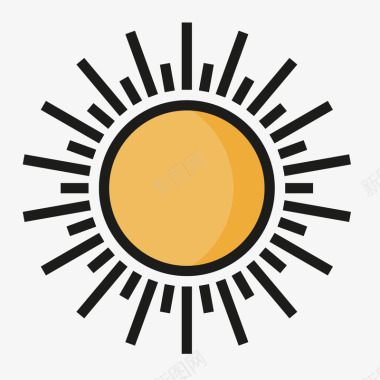 多色层背景黄色太阳图标图标