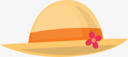 粉色小花遮阳帽子矢量图素材