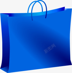 蓝色购物纸袋素材
