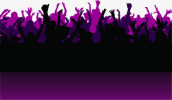 紫色狂欢人群海报背景七夕情人节素材