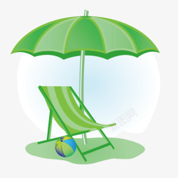 乘凉座椅热带度假遮阳伞睡椅高清图片
