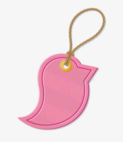 小鸟形状粉色标签矢量图素材