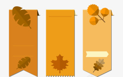 扁平化秋季树叶促销标签矢量图素材