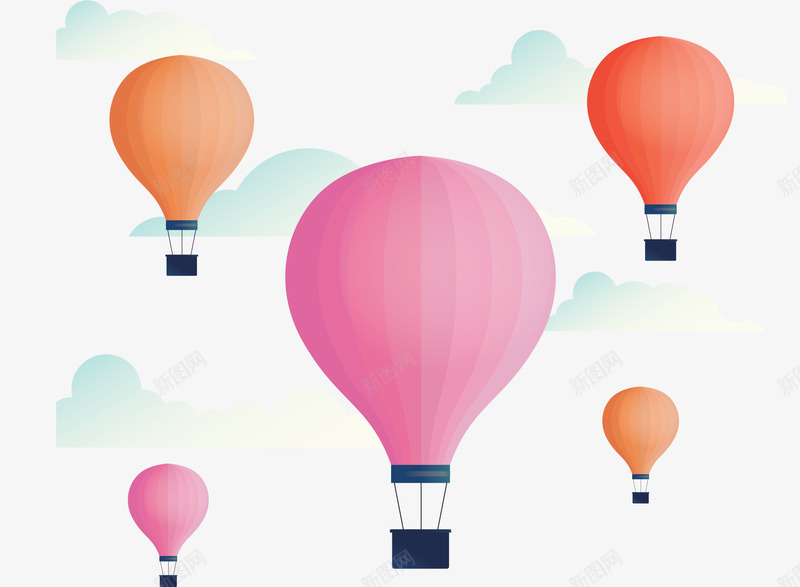 空中云朵飞舞热气球矢量图ai免抠素材_88icon https://88icon.com 度假热气球 彩色热气球 热气球 矢量png 空中热气球 飞舞热气球 矢量图