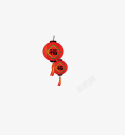 中国风福字红灯笼素材