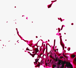 飞溅的深紫色液体七夕情人节素材