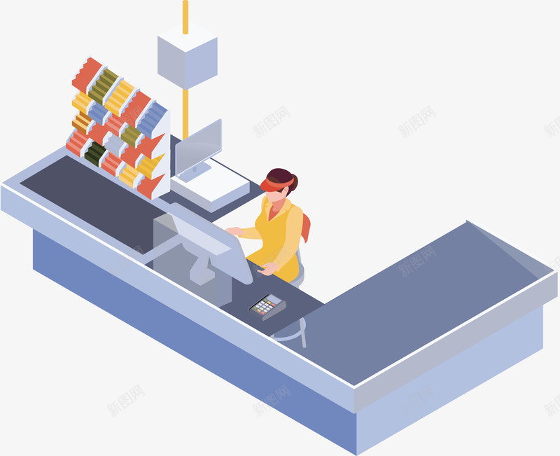 蓝色超市收银员矢量图eps免抠素材_88icon https://88icon.com 收银员 收银员PNG 蓝色 蓝色收银员 超市 超市收银员 矢量图