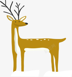 冬天圣诞节的驯鹿矢量图素材