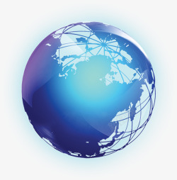 蓝紫色手绘科技地球素材