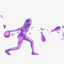 紫色保龄球球类运动高清图片