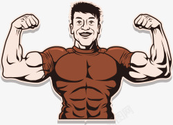 秀肌肉肌肉猛男人物插画高清图片
