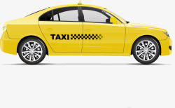 出租车插画卡通手绘黄色出租车插画高清图片