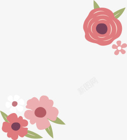 母亲节卡片粉色蔷薇花装饰高清图片