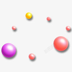 彩色圆球渐变元素素材