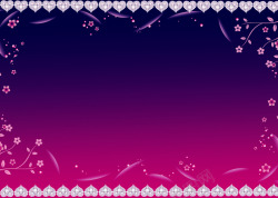 紫色花朵全屏海报背景七夕情人节素材