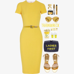 黄色连衣裙和配饰素材