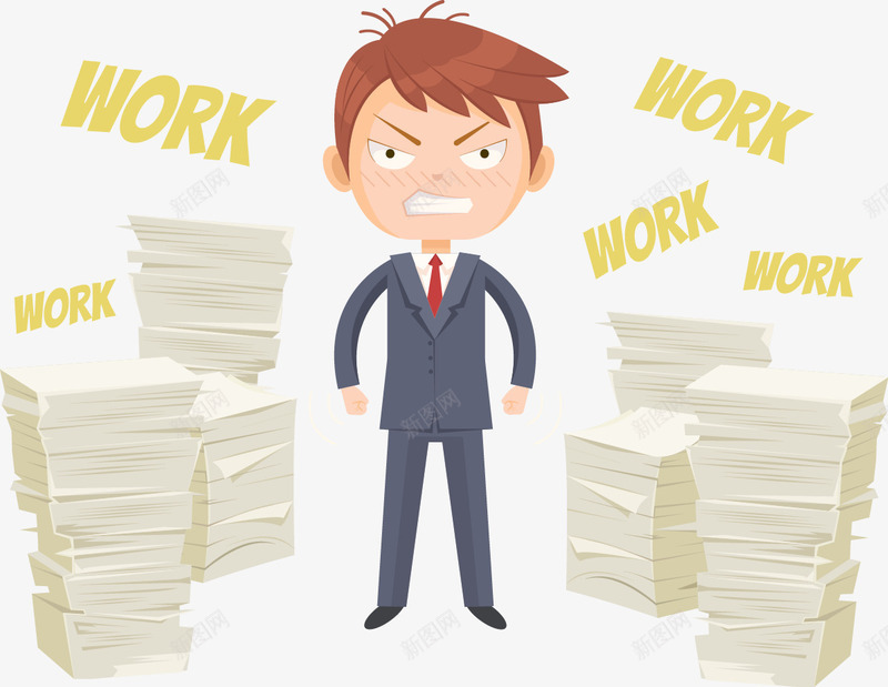 工作人物堆积如山png免抠素材_88icon https://88icon.com 人物 压力 堆积如山 工作 工作人物