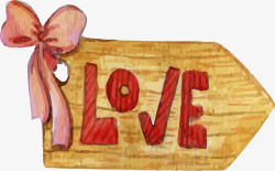 情人节木板爱情标签矢量图素材