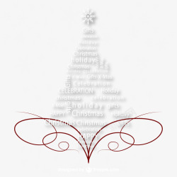 圣诞树样式创意圣诞祝福语高清图片
