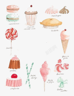 透明冰淇淋杯卡通手绘甜点高清图片