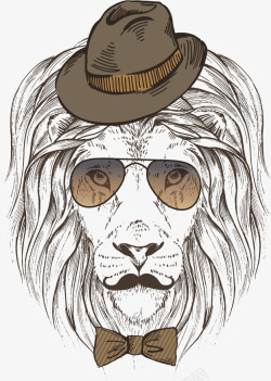 狮子素描时尚动物高清图片