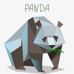 矢量折纸动物熊猫折纸插画矢量图高清图片