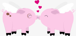 小猪爱心情人节粉色小猪情侣高清图片