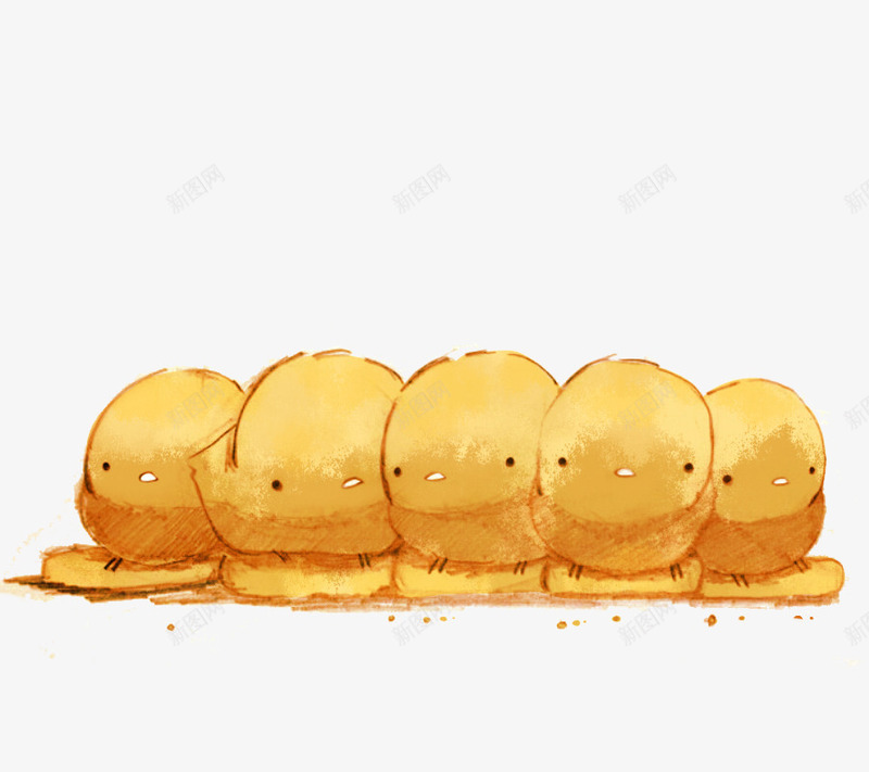 站一排的小鸡png免抠素材_88icon https://88icon.com 卡通 可爱 小鸡崽 手绘 甜点 萌 蛋糕 面包 食品 食品海报插画 食物
