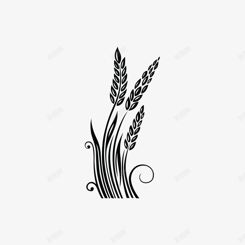 小麦子png免抠素材_88icon https://88icon.com 剪影 卡通小麦 小麦 插画 麦子 麦穗 黑色