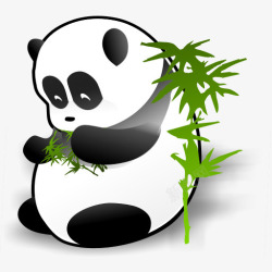 中国的熊猫吃竹子素材