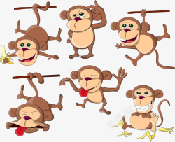矢量猴子合集可爱的小猴子合集高清图片