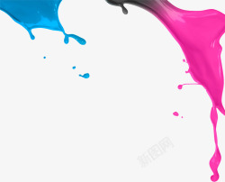 紫色蓝色油漆液体素材