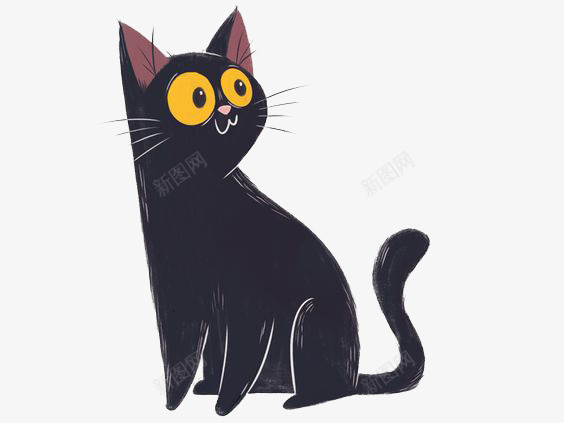 黑色猫咪png免抠素材_88icon https://88icon.com 卡通猫咪 可爱猫咪 宠物猫 手绘猫咪 猫咪插画