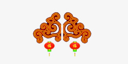 春节福字灯笼花纹装饰素材