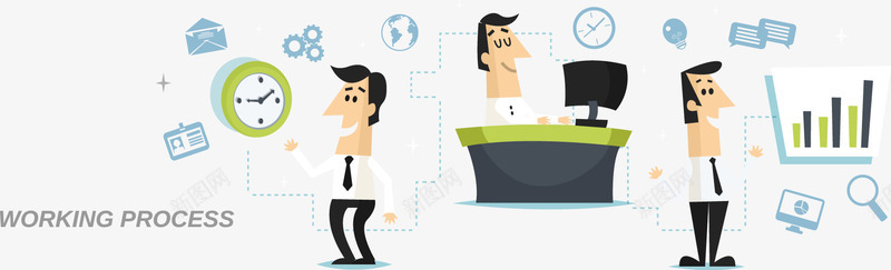 卡通商务人物矢量图ai免抠素材_88icon https://88icon.com 信息 卡通商务人物 卡通小人 商业 商务插画 工作的人 矢量图