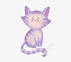 淡紫色可爱的小猫咪素材