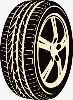 汽车轮胎免抠黑色轮胎卡通插画矢量图高清图片