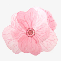 彩绘装饰画粉红色花朵手绘水彩小清新动物植高清图片