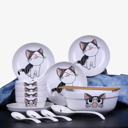 可爱风套碗可爱猫咪风格套碗高清图片