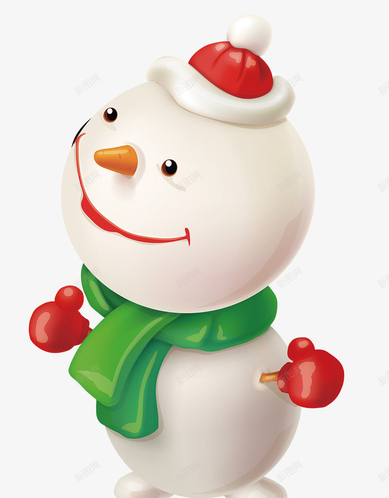 卡通手绘戴围巾的雪人png免抠素材_88icon https://88icon.com 冬天 卡通 圣诞节 微笑 手绘 立体 绿色围巾 雪人