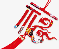 手绘红色福字新年装饰素材