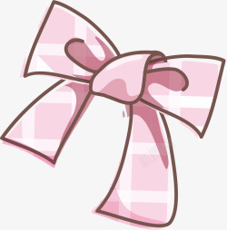 粉色格子背景粉色蝴蝶结高清图片
