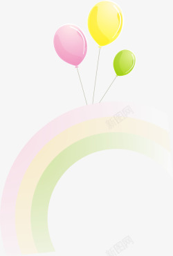 彩虹气球矢量图素材