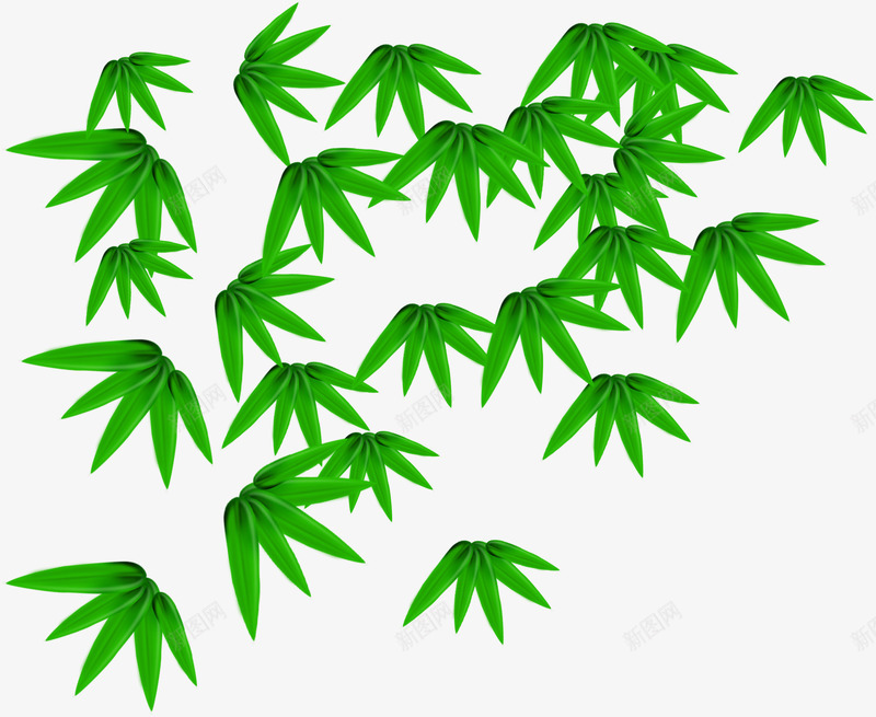 绿色版手绘竹子花纹png免抠素材_88icon https://88icon.com 竹子 绿色 花纹