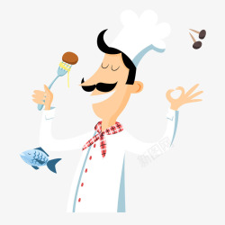 美食折页卡通厨师插画高清图片