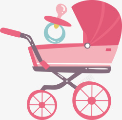 粉色羊羔婴儿水彩水墨卡通婴儿用品婴儿车高清图片