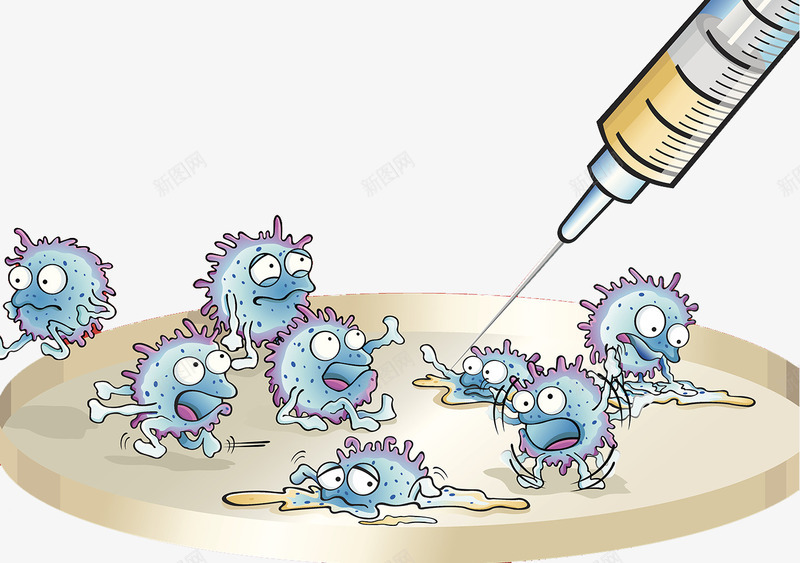 细菌病毒插画png免抠素材_88icon https://88icon.com 插画 病毒 细胞分裂 细菌